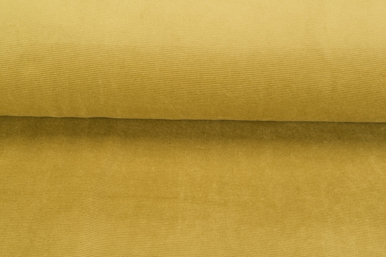 Feincord Jersey senfgelb