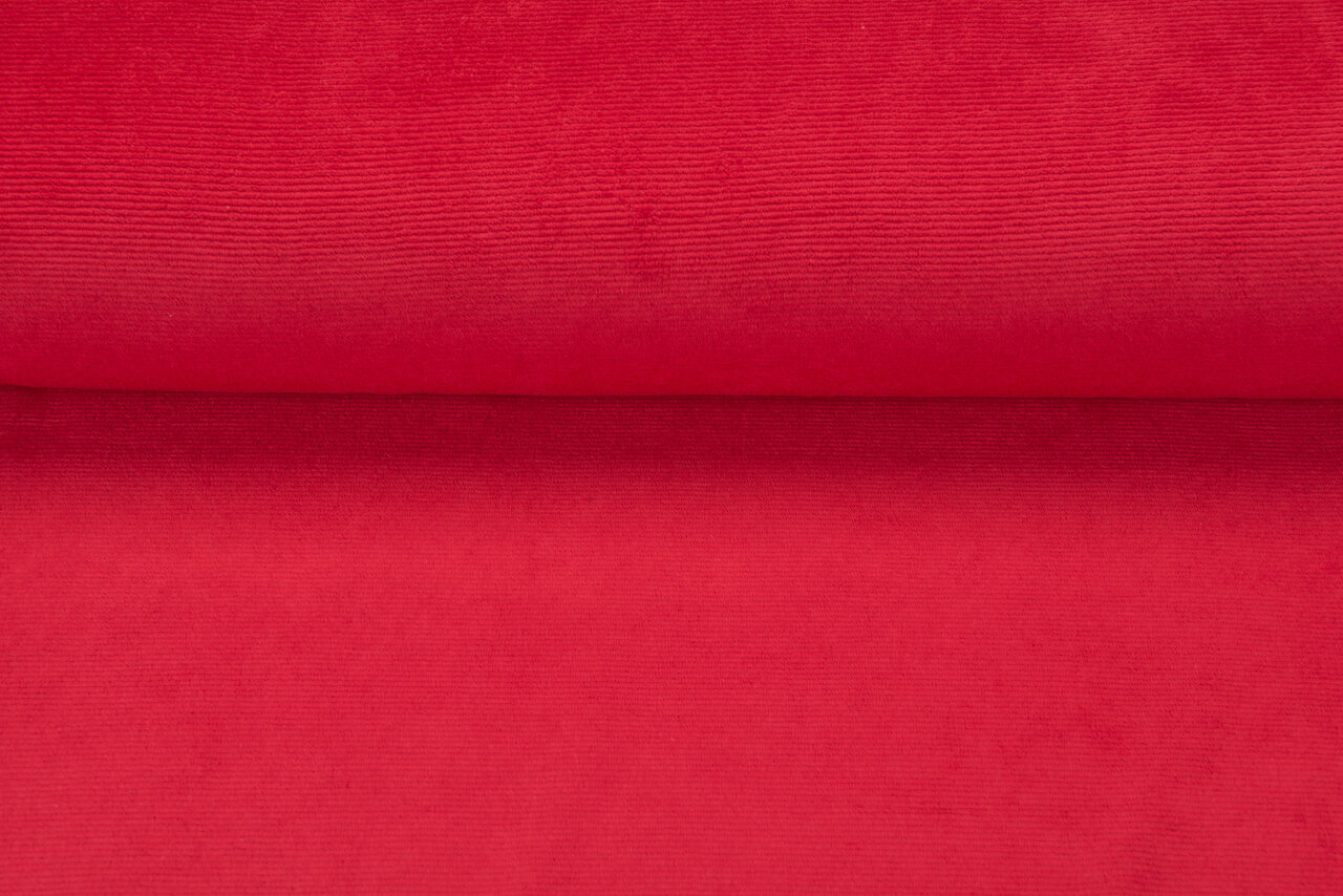 Feincord Jersey leuchtend rot