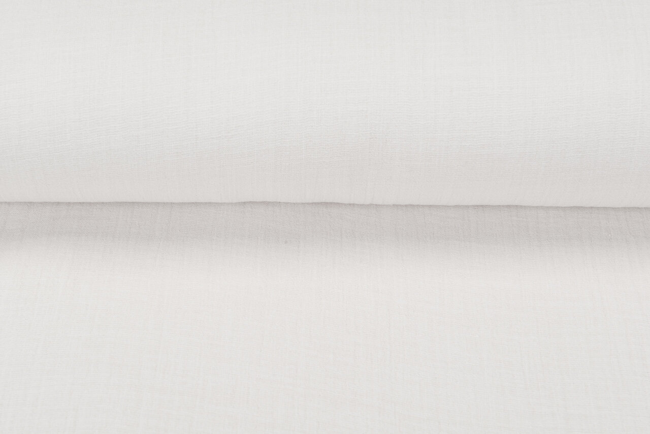 Katoenen Mousseline linnen look ecru-beige