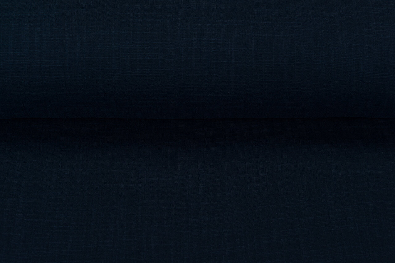 Katoenen Mousseline linnen look donkerblauw