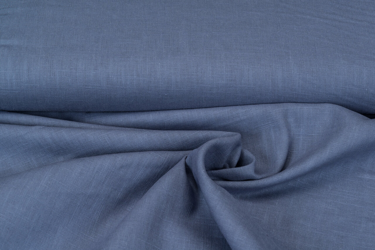 Linnen metaalblauw