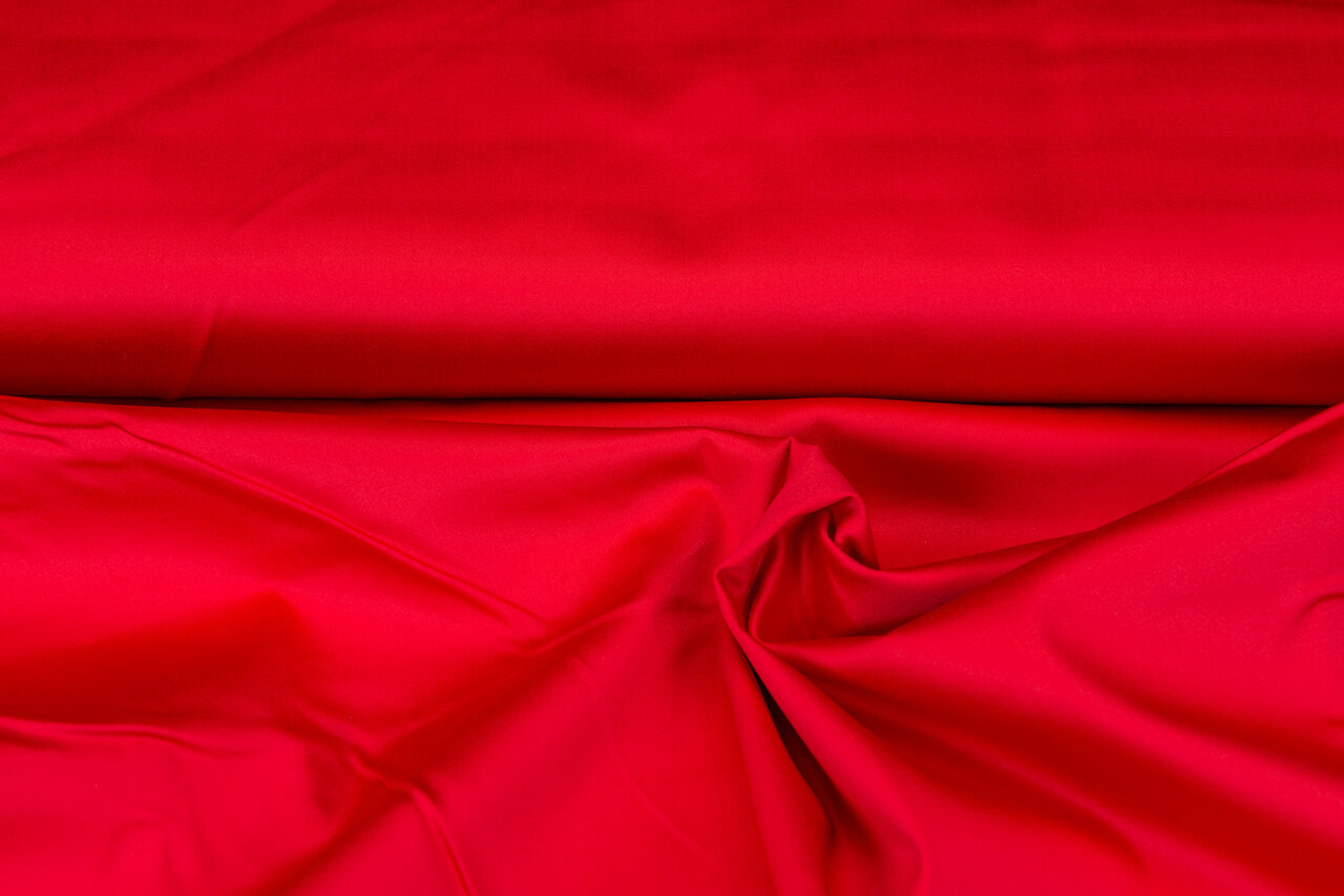 Katoenen Stretch knalrood