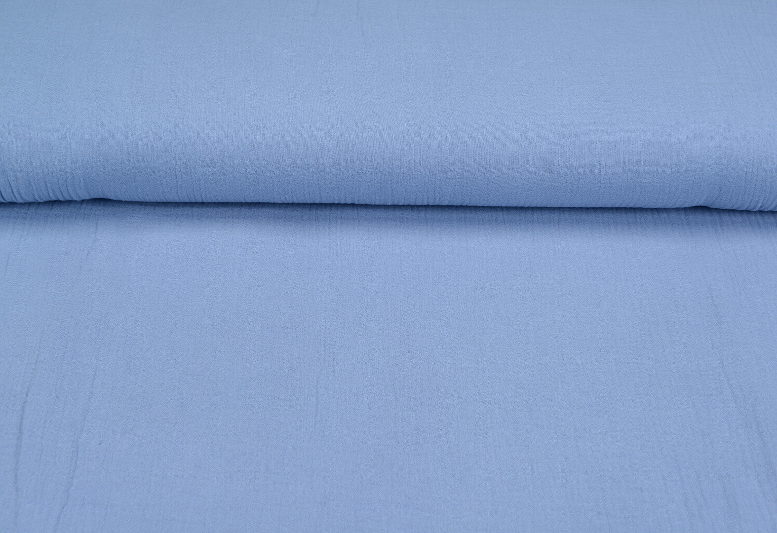 Katoenen mousseline uni blauw-grijs