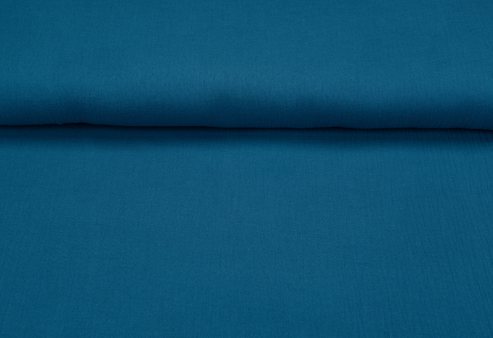 Katoenen mousseline uni petrol