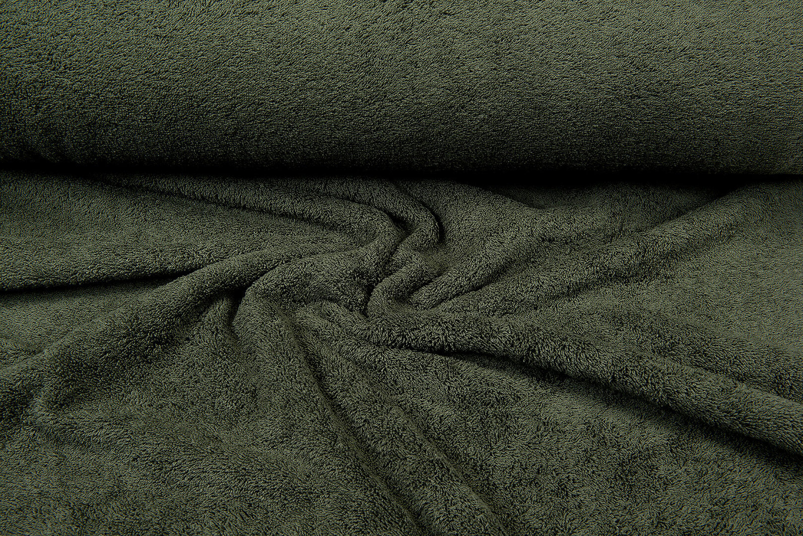 Frottee stoff armeegr&uuml;n
