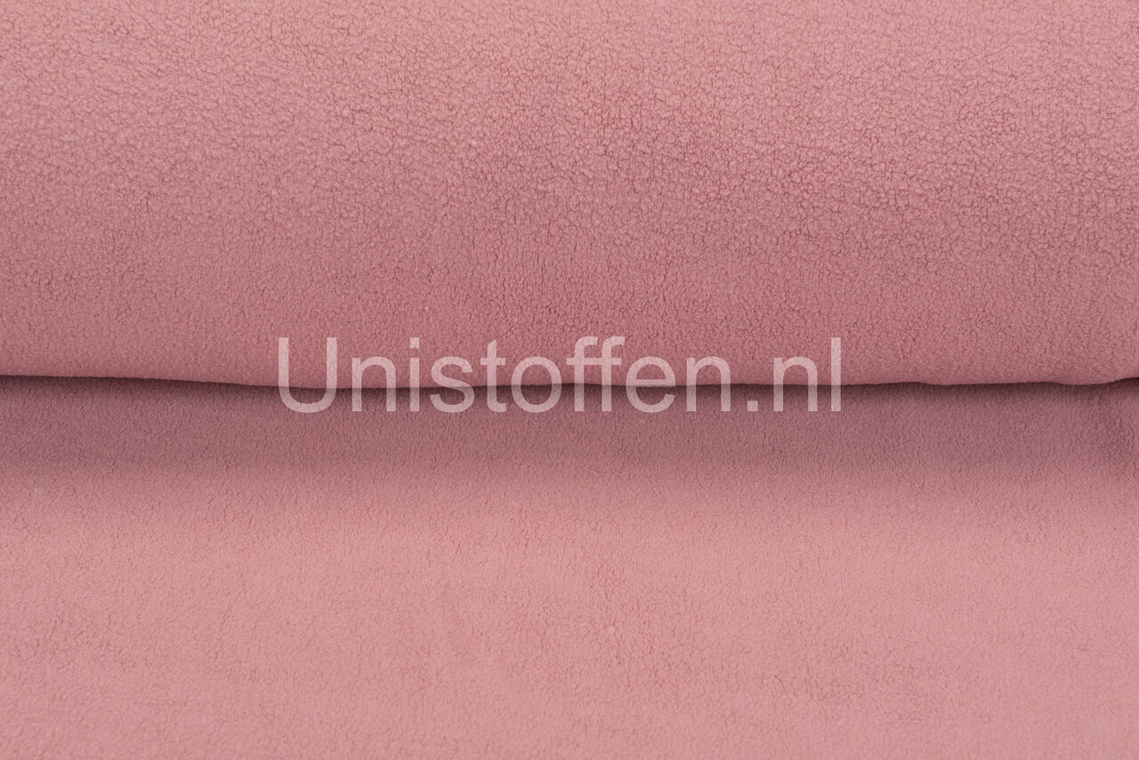 Katoenen Fleece oud roze