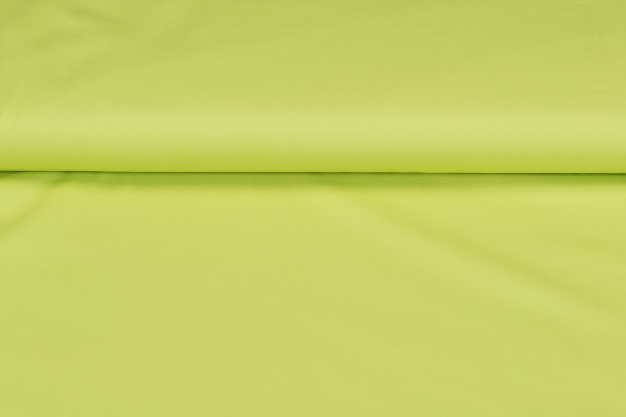 Katoen Poplin uni limegroen