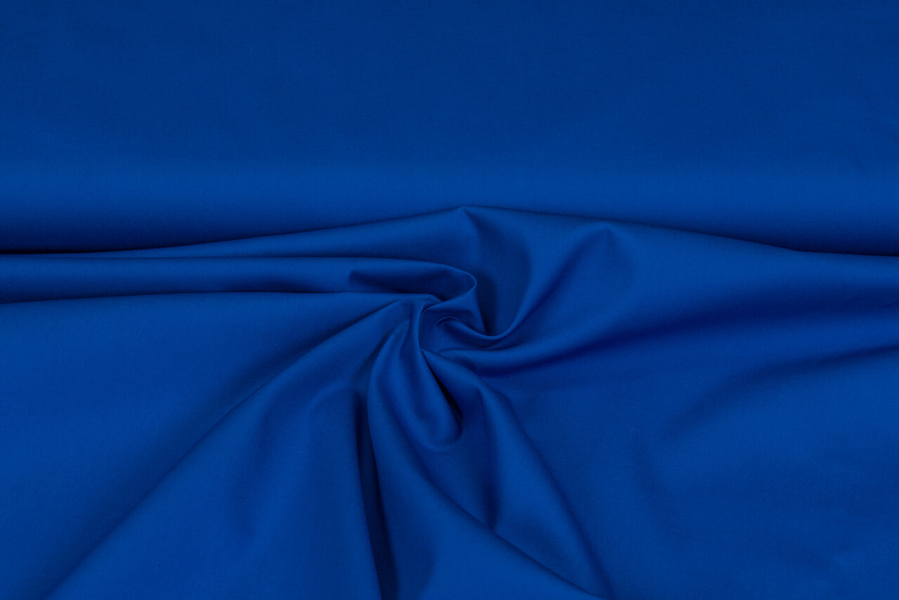 Katoen Poplin uni kobalt