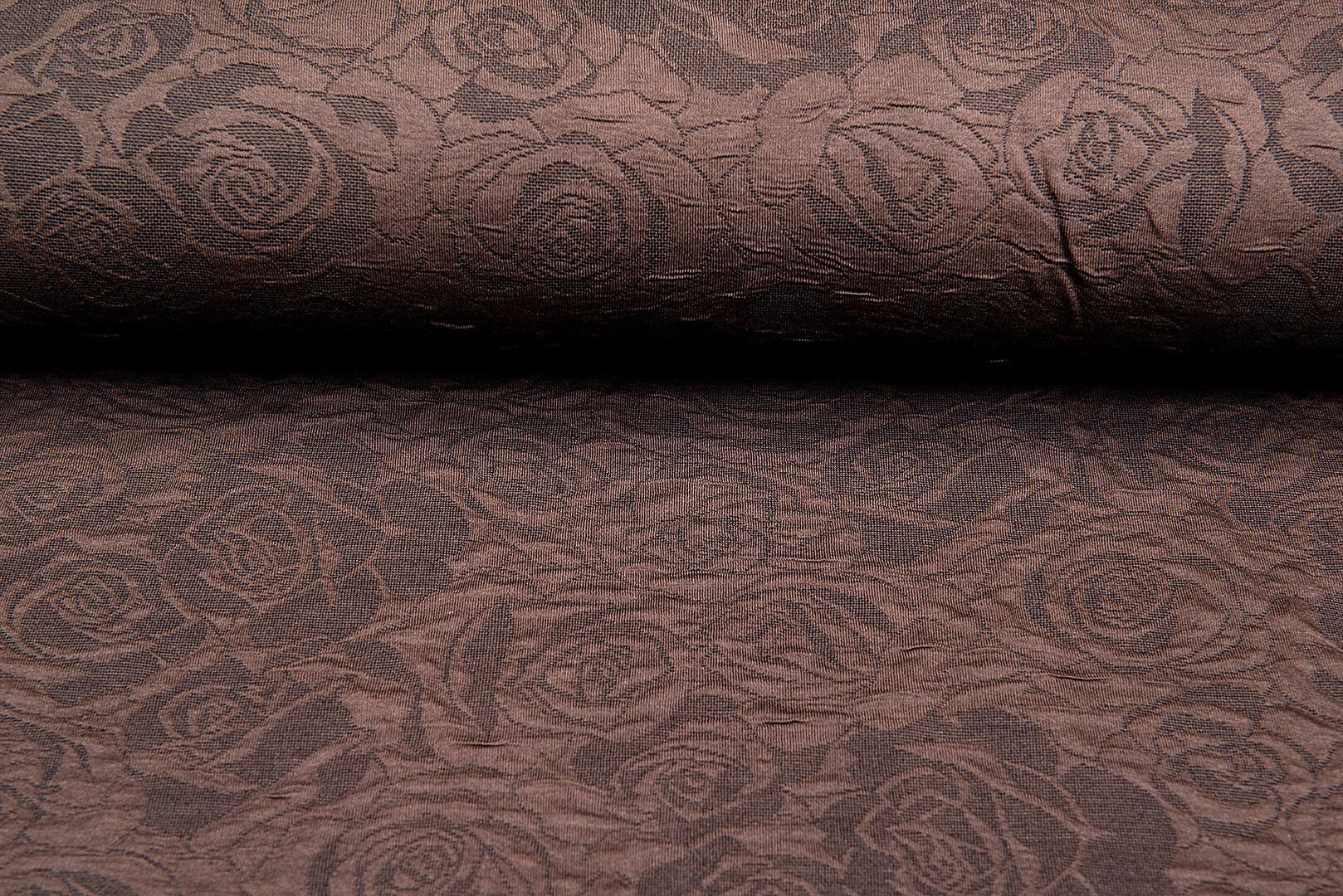 Gebreide Jacquard stof roses 1 bruin