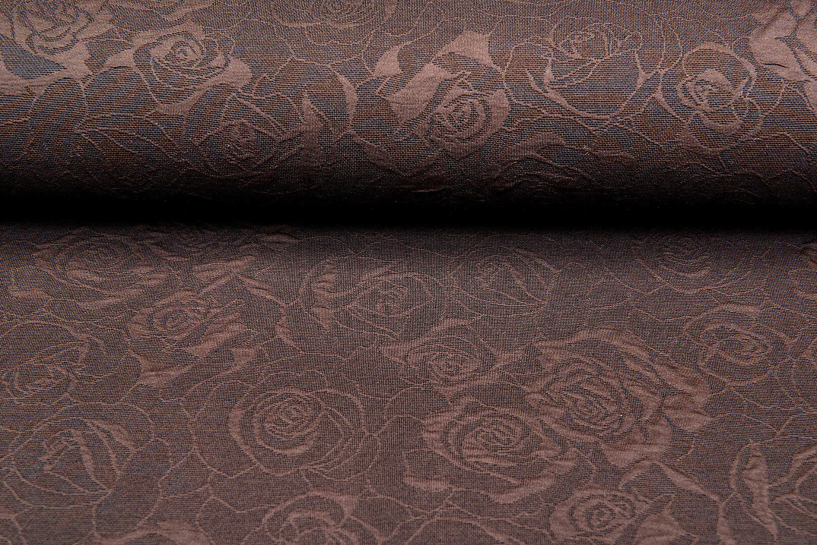 Gebreide Jacquard stof roses 3 bruin