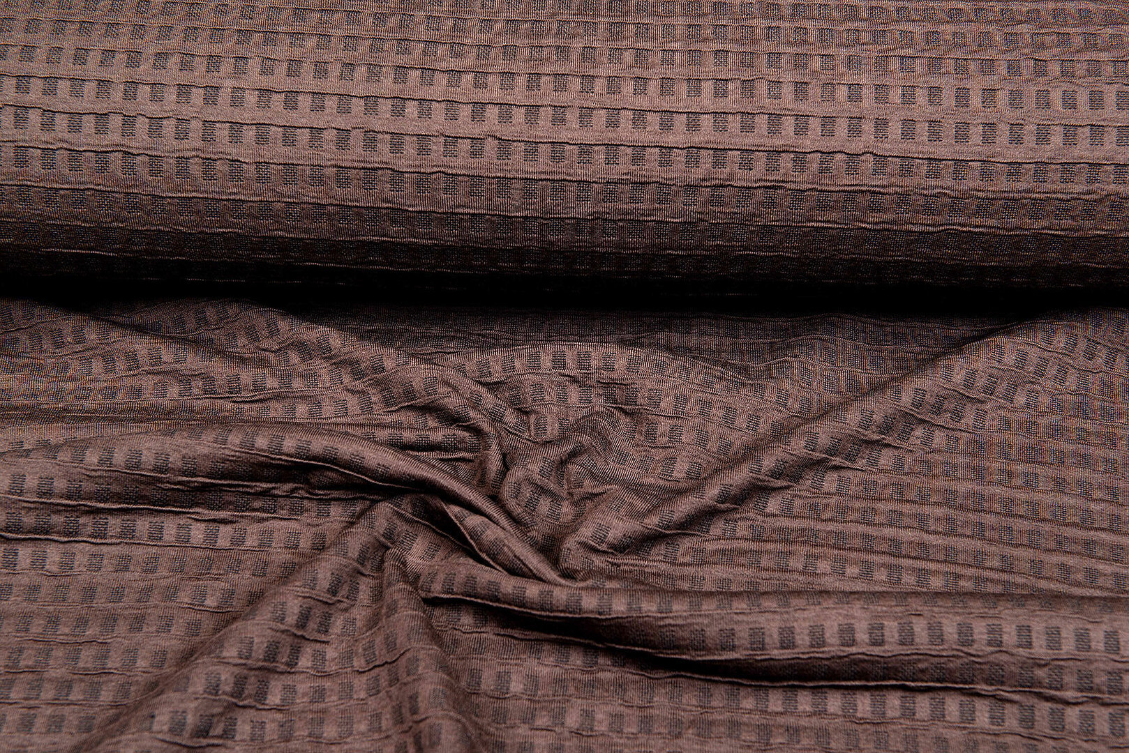 Gebreide Jacquard stof wafel bruin