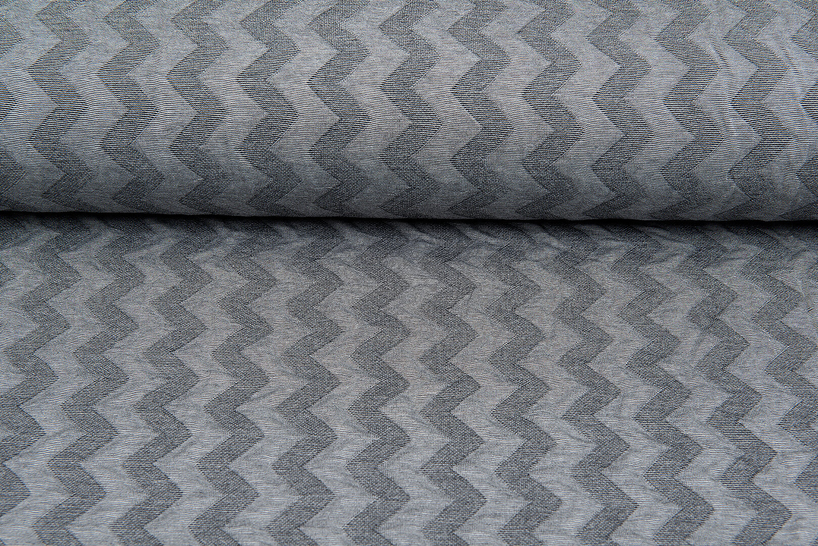 Gebreide Jacquard stof zigzag grijs-lichtgrijs