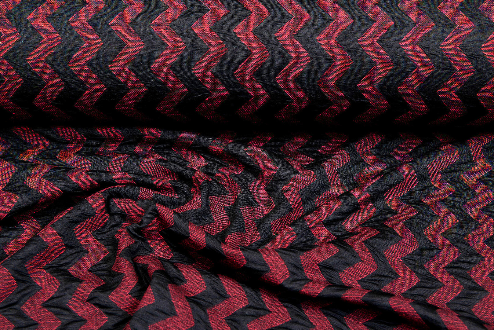 Gebreide Jacquard stof zigzag bordeaux-zwart
