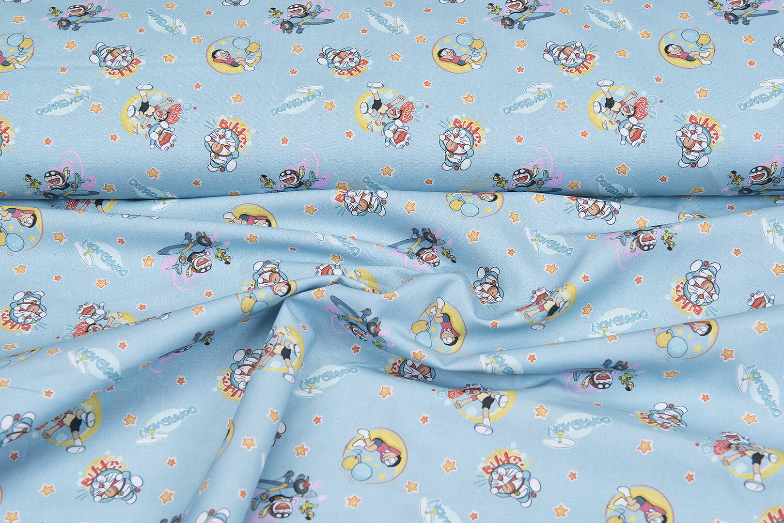 Lizenz Baumwoll Popeline Bedruckt Doraemon mint