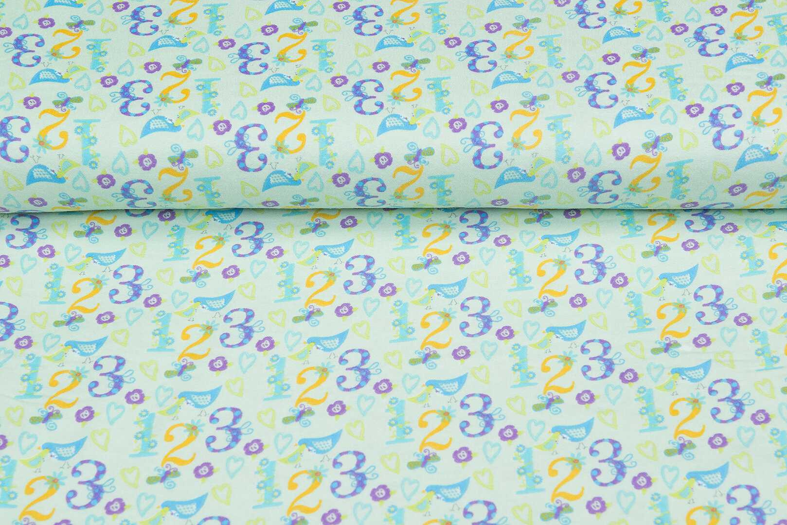 Flanellstoff numbers hellgr&uuml;n