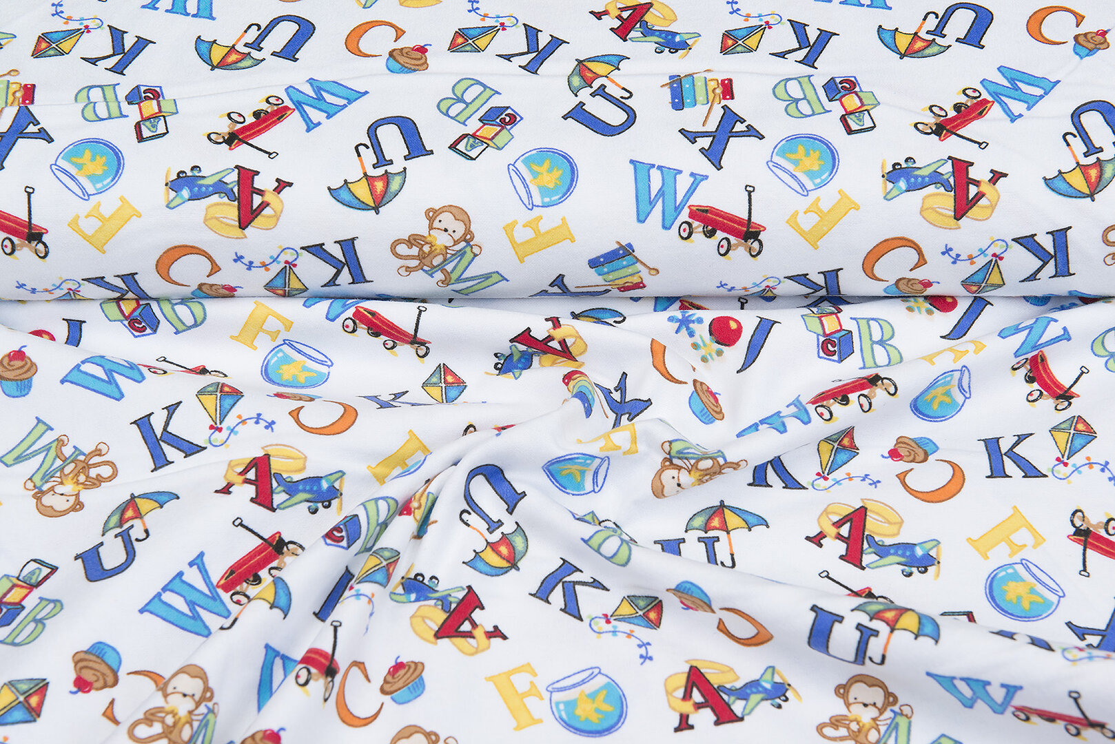 Flanellstoff letters weiss