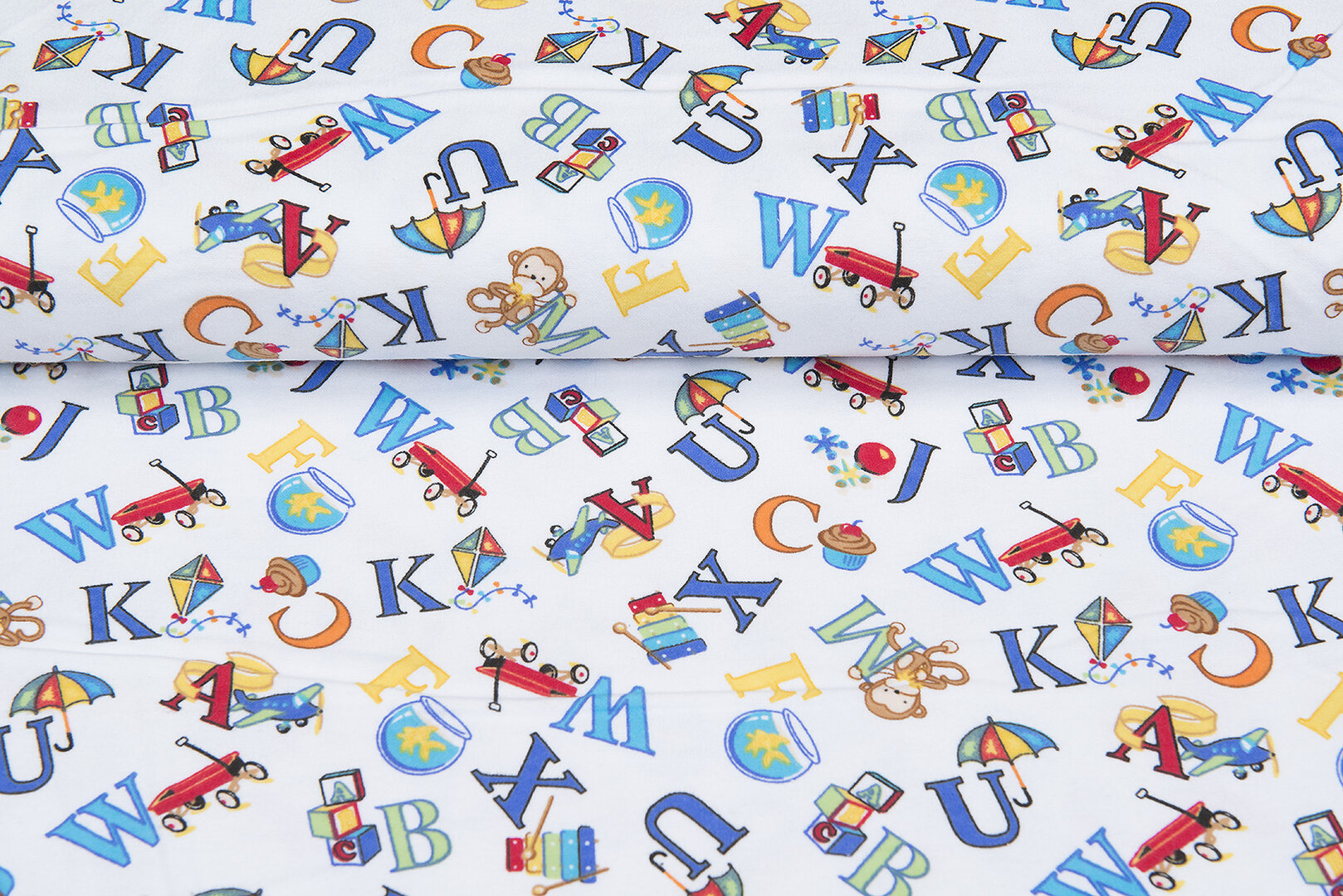 Flanellstoff letters weiss