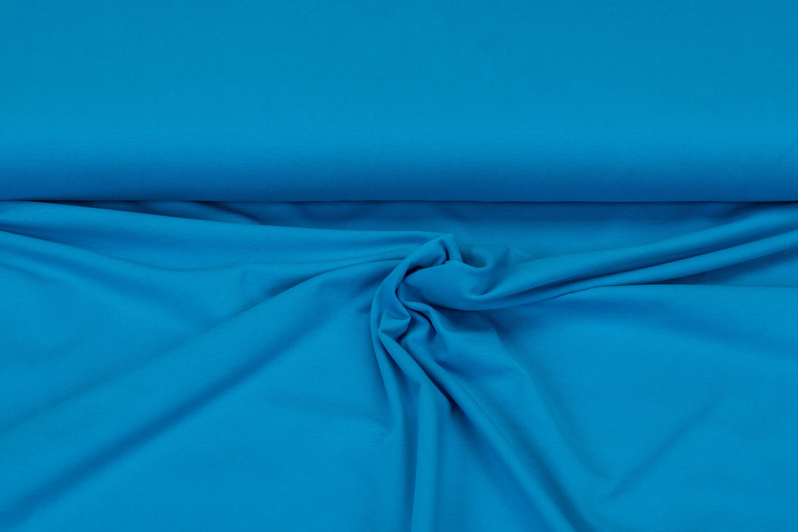 Katoenen Tricot uni turquoise