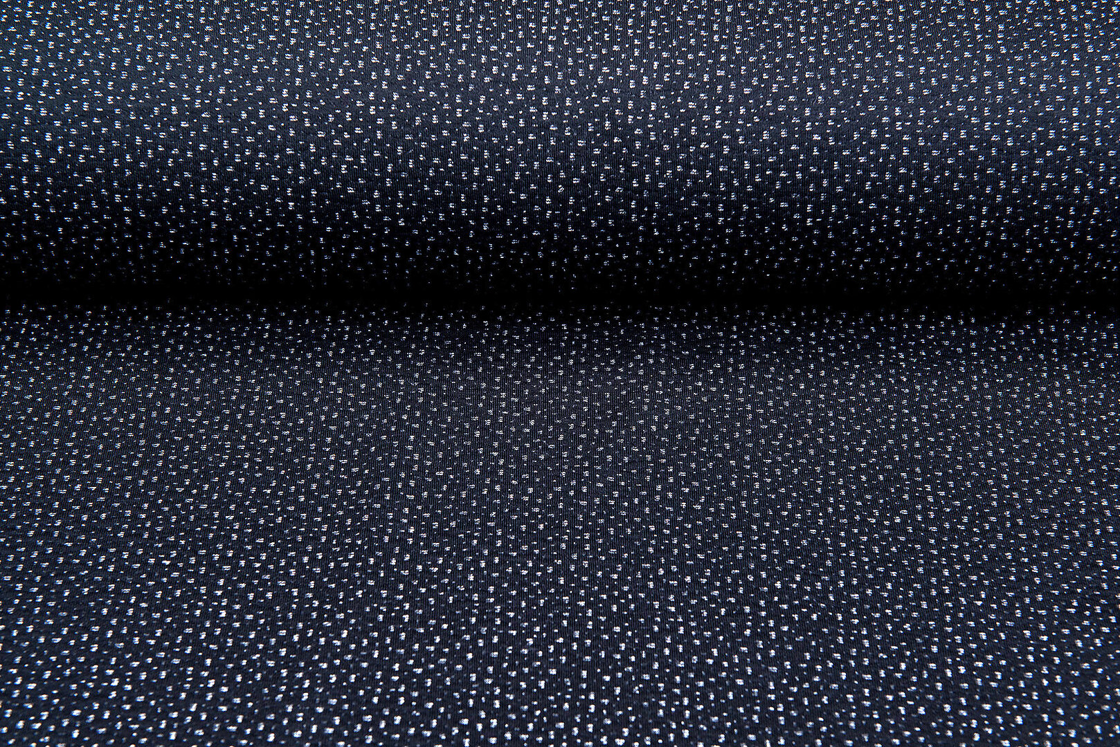 Gebreide Jacquard stof little dots zwart-lichtgrijs