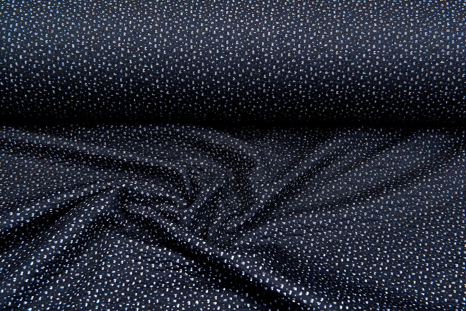 Gebreide Jacquard stof little dots zwart-lichtgrijs