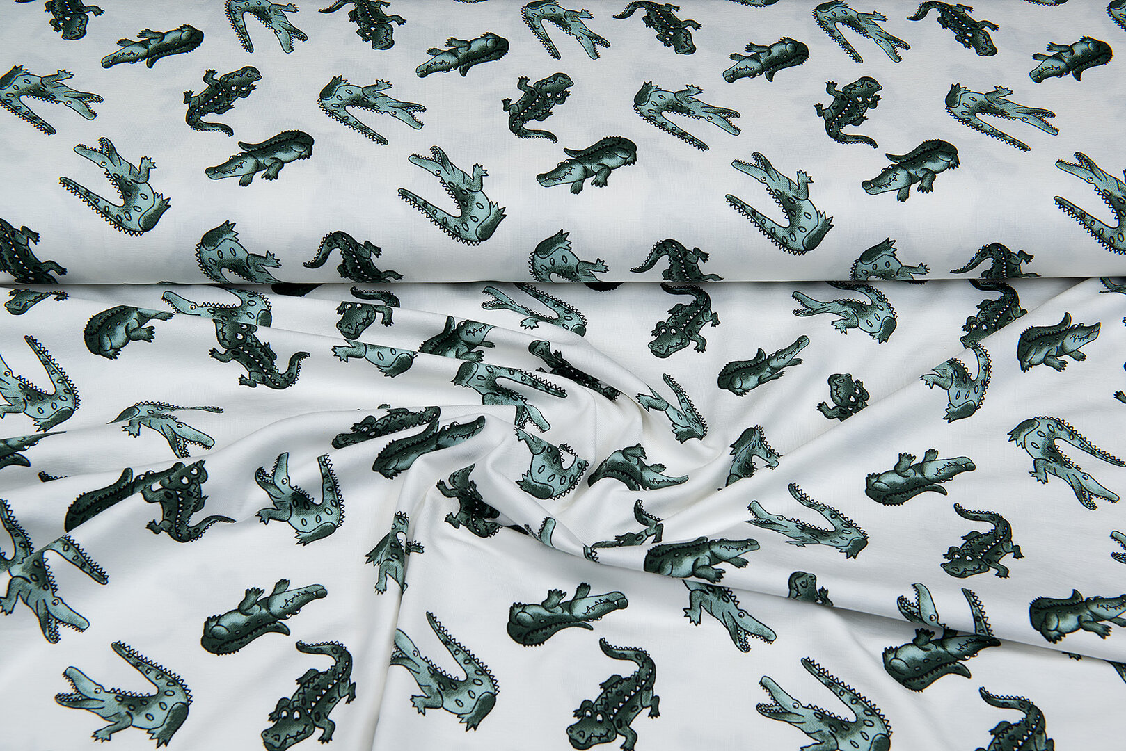 Baumwolljersey bedruckt crocodile ecru