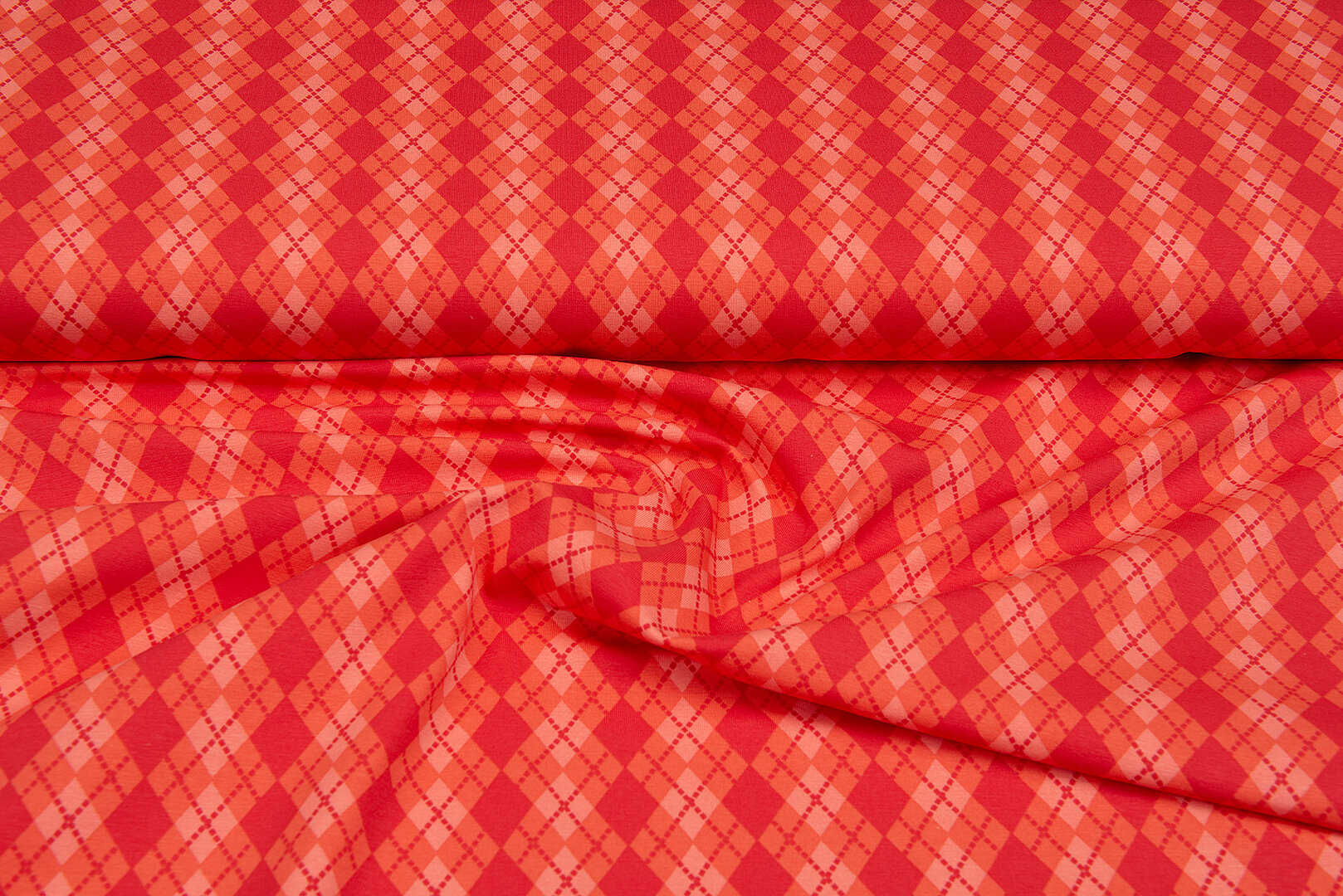 Baumwolljersey bedruckt diamonds rot