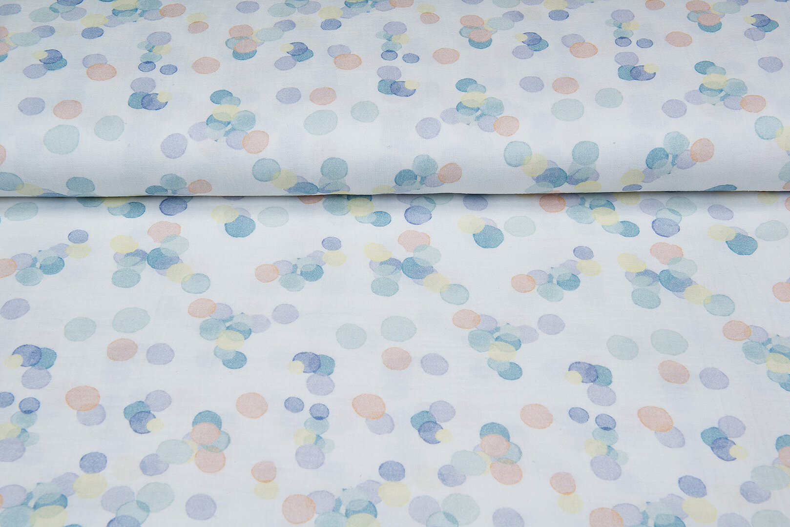 Baumwoll Musselin bedruckt colorful dots ecru