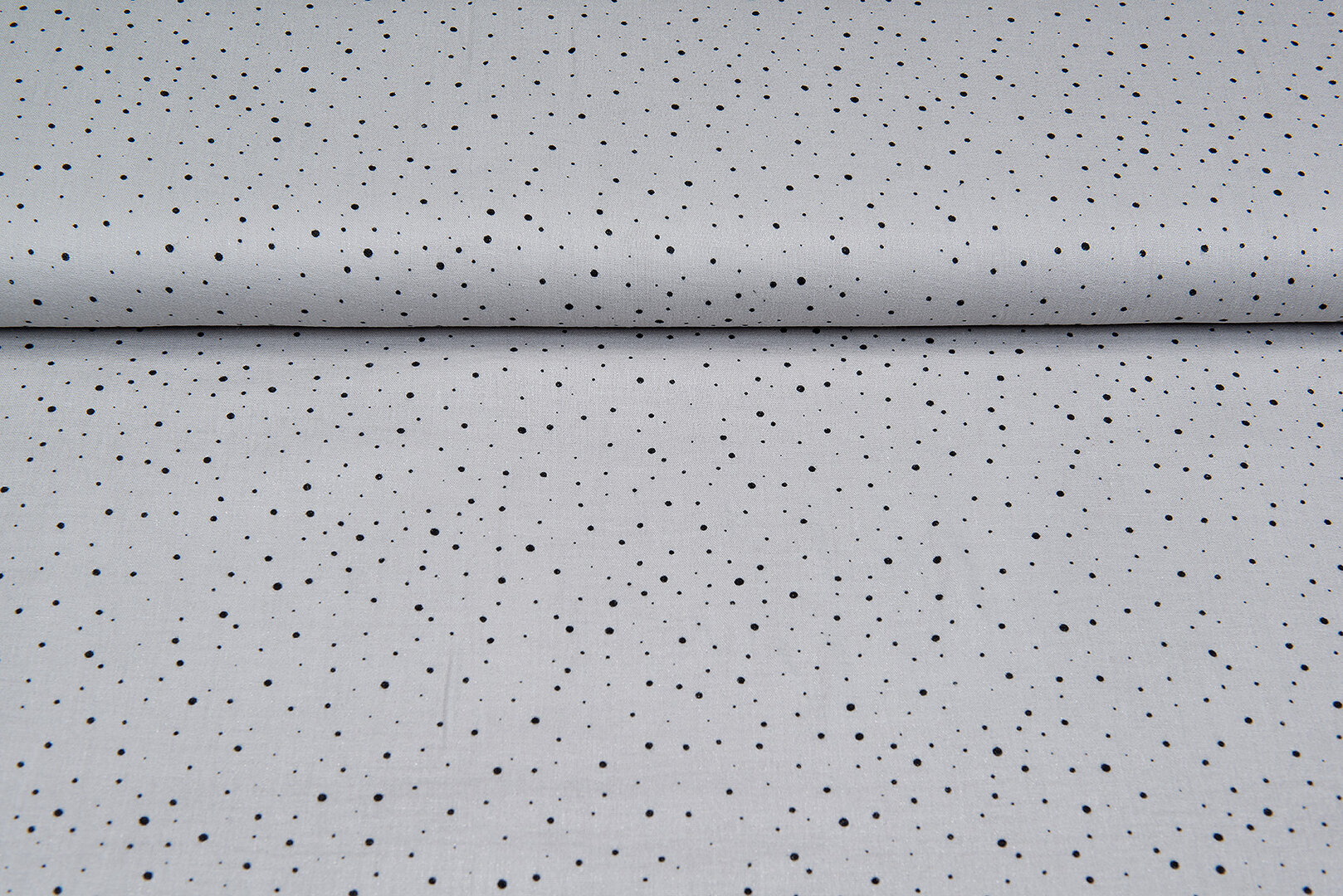 Katoenen mousseline bedrukt little dots with foil zilvergrijs