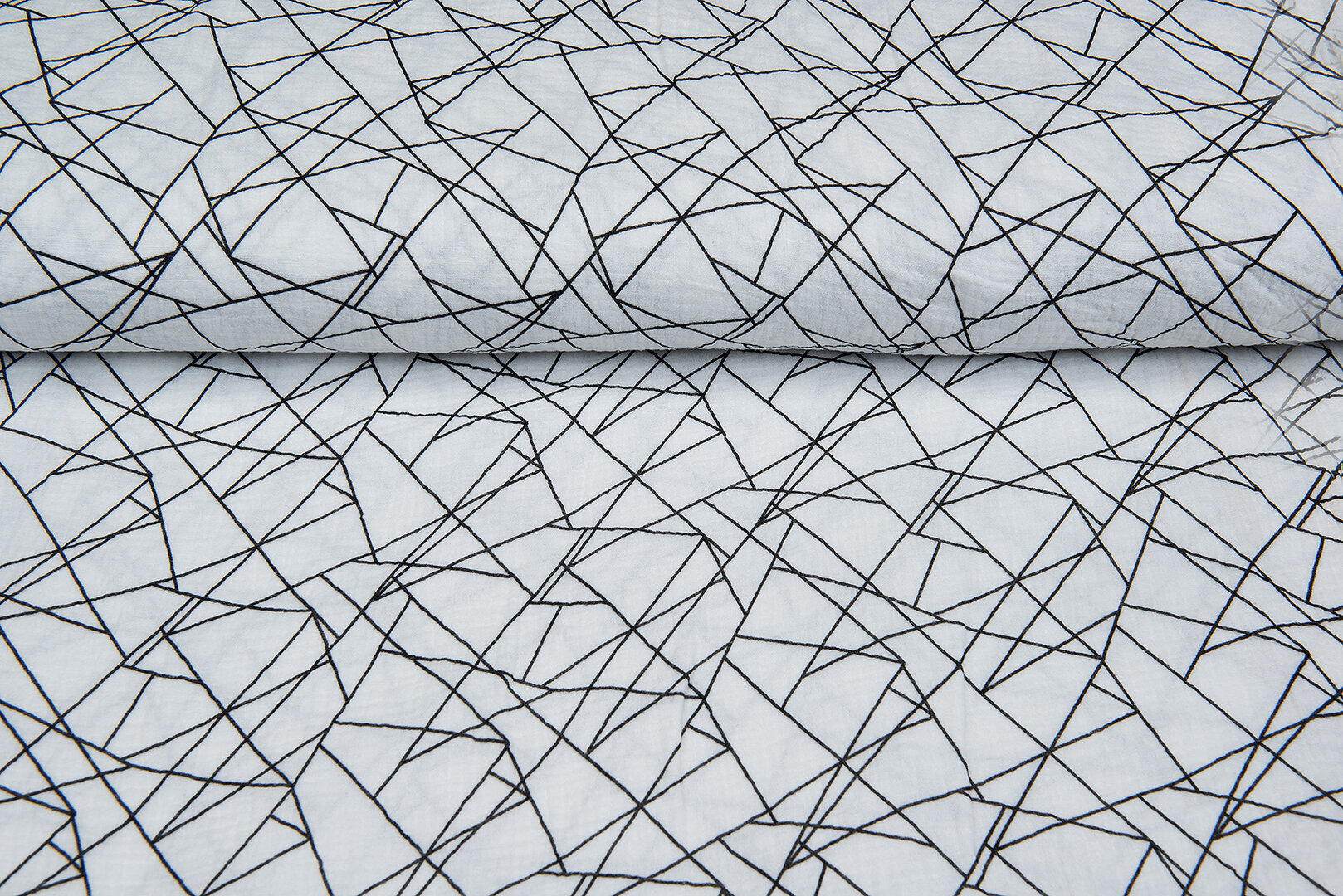 Baumwoll Musselin bedruckt graphic lines off-white