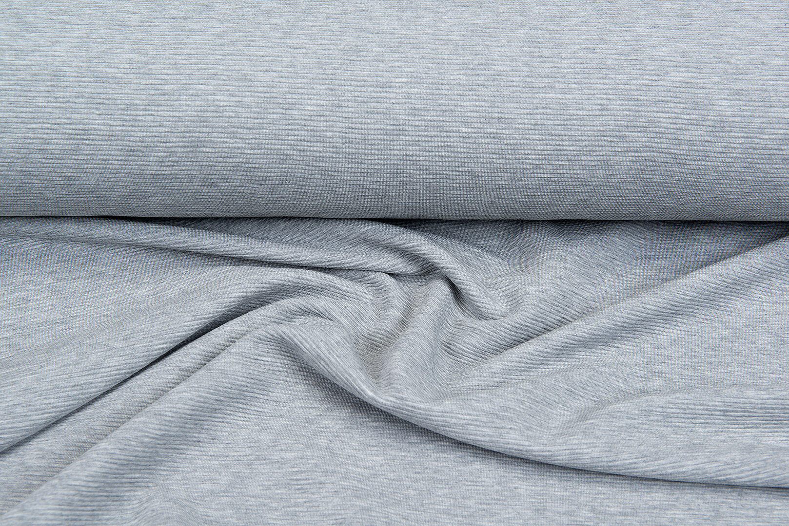 Ottoman Rib jersey lichtgrijs melange