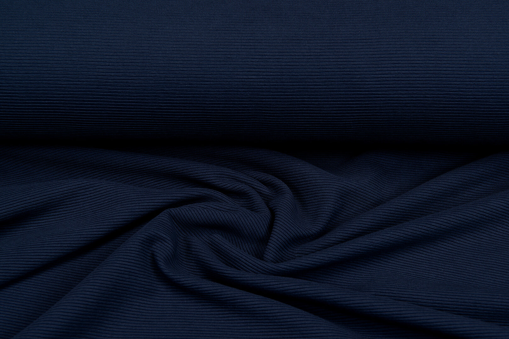 Ottoman Rib jersey donkerblauw