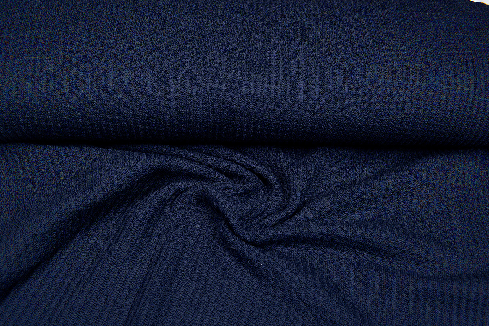 Gebreide wafel big knit donkerblauw