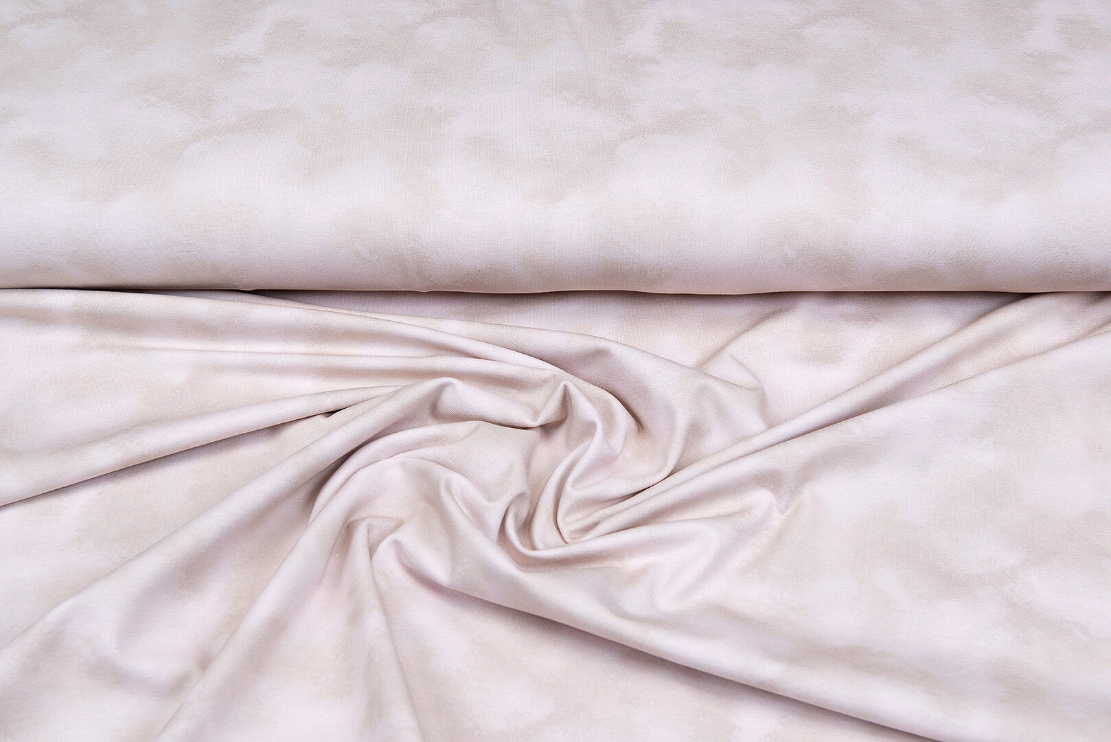 Katoenen Tricot digitaal bedrukt melange zand-beige