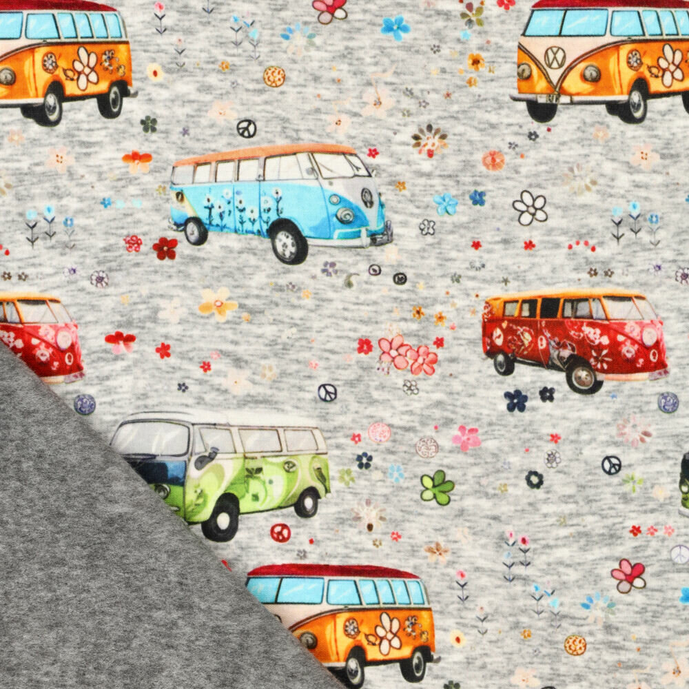 Alpenfleece bedrukt retro vans grijs