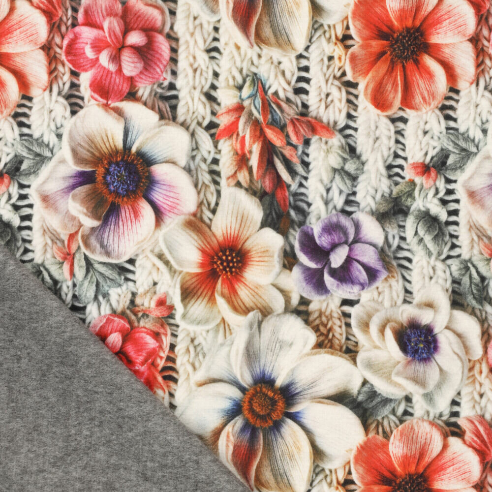 Alpenfleece bedrukt rope with flowers 3