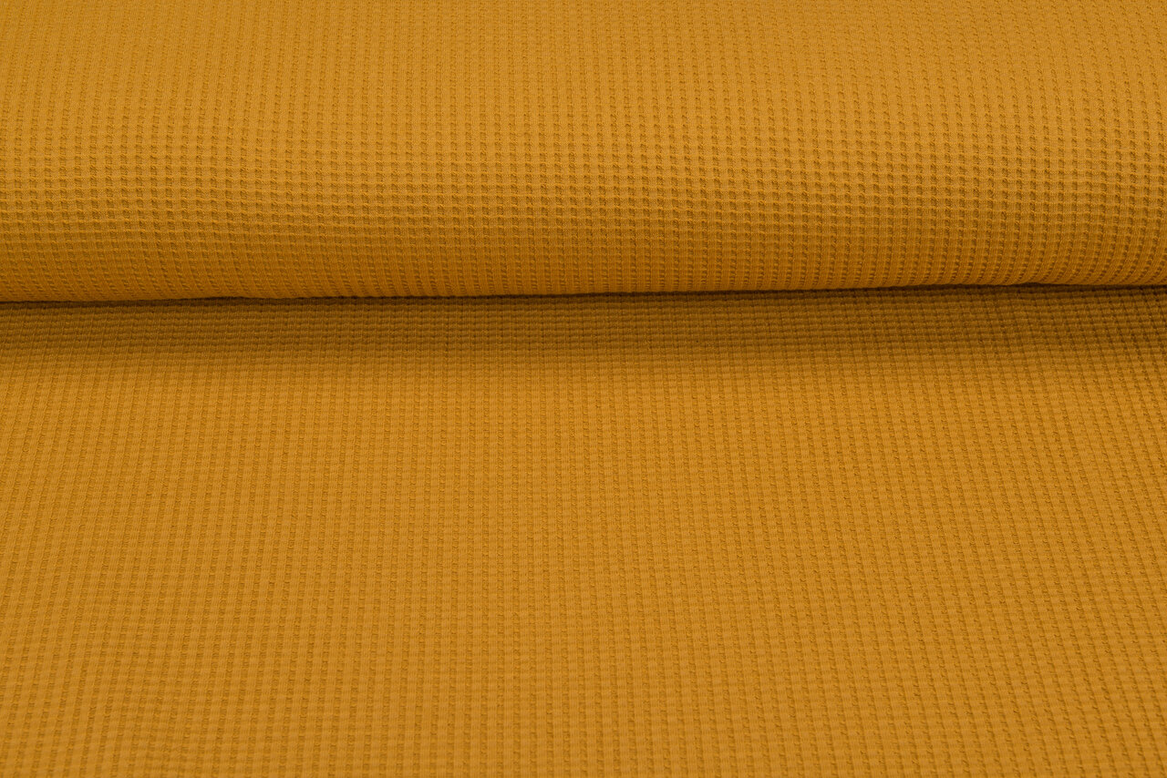 Waffelstrick Jersey Ockergelb