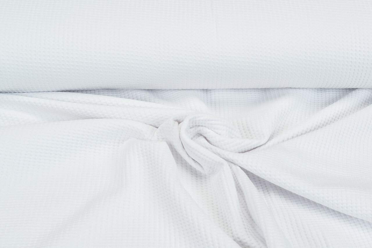 Wafel jersey uni wit