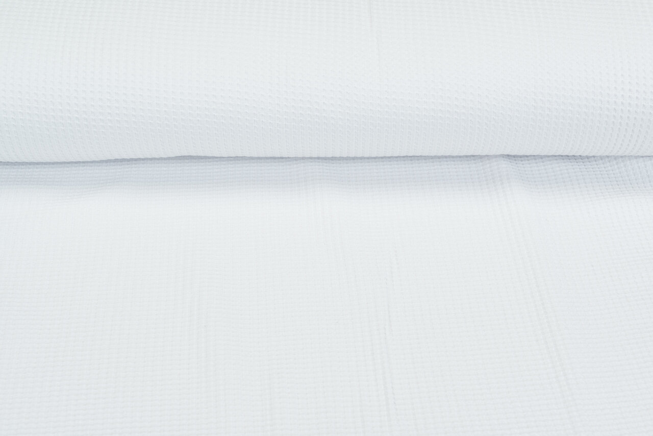 Wafel jersey uni wit