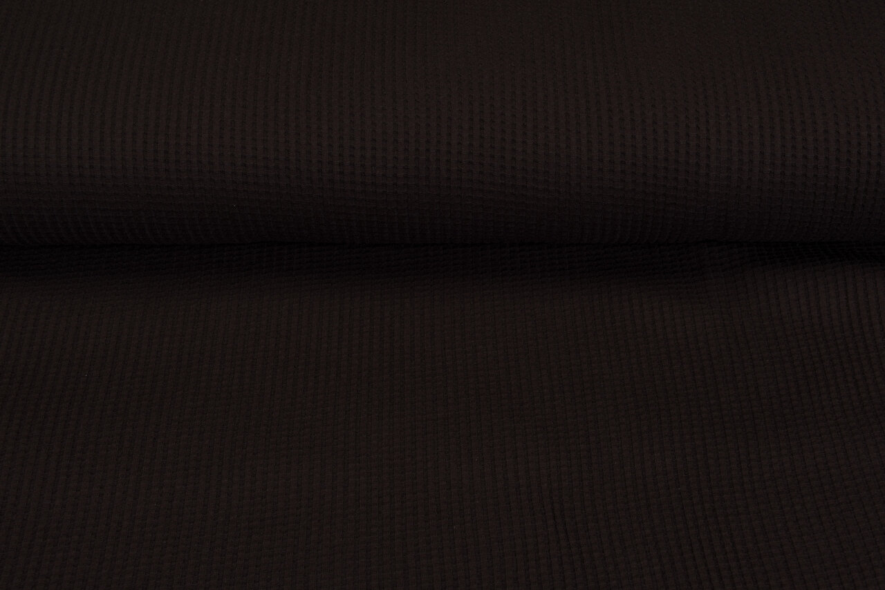 Wafel jersey uni donkerbruin