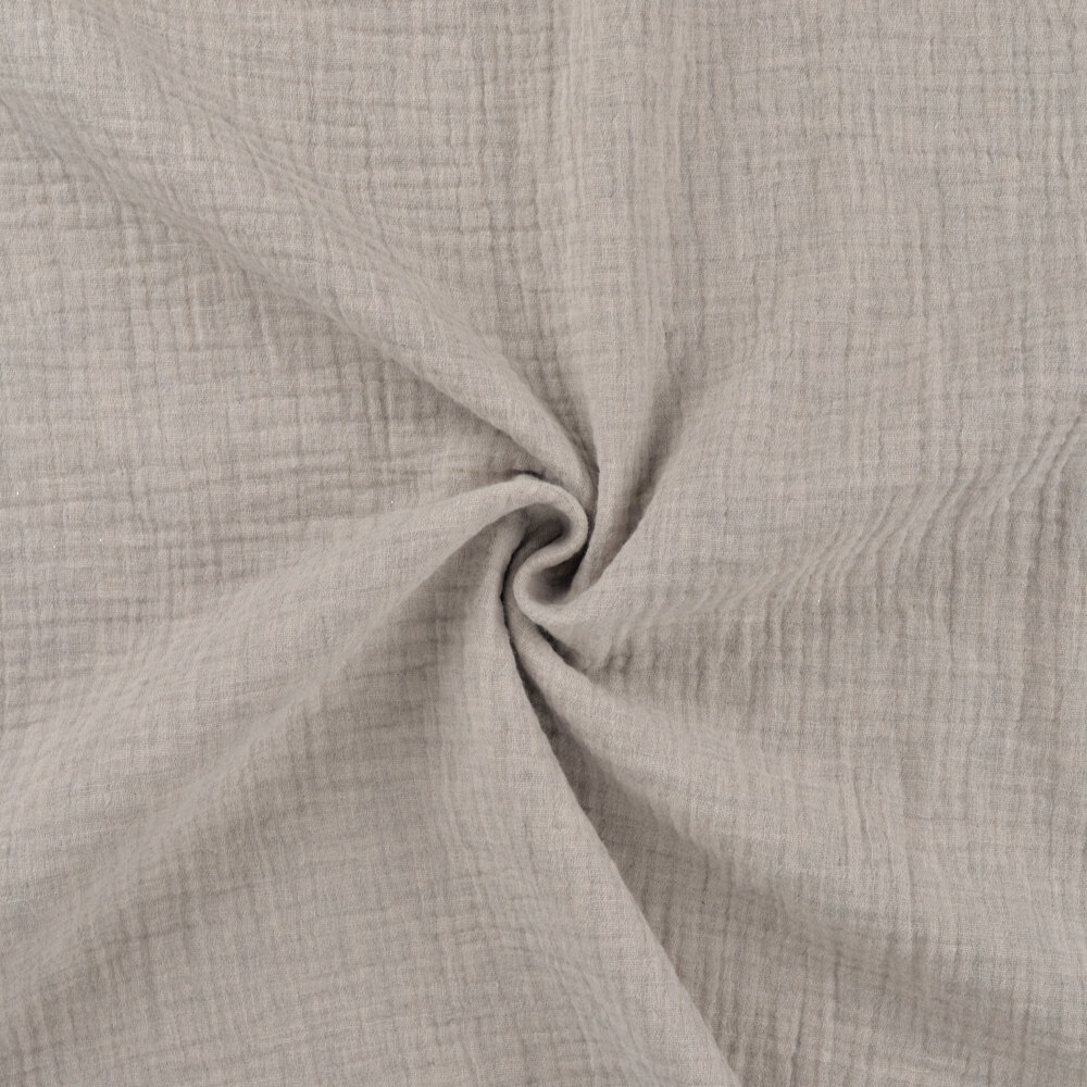 Katoenen Mousseline melange zand