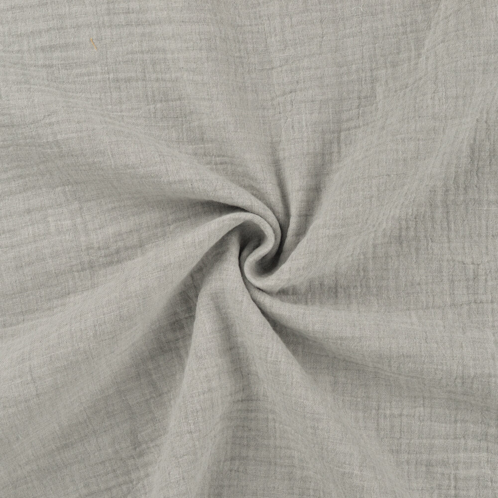 Katoenen Mousseline melange lichtgrijs
