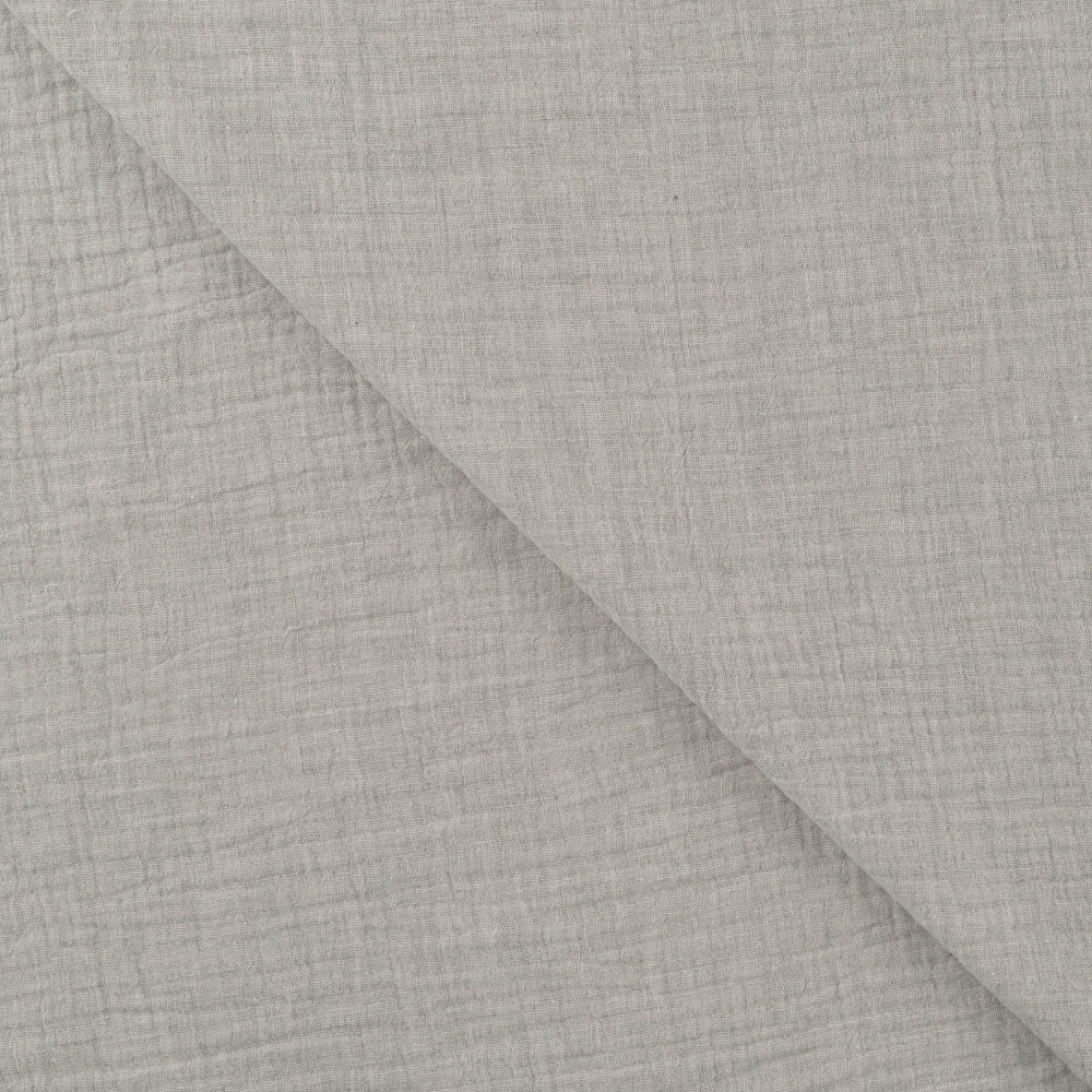 Katoenen Mousseline melange lichtgrijs