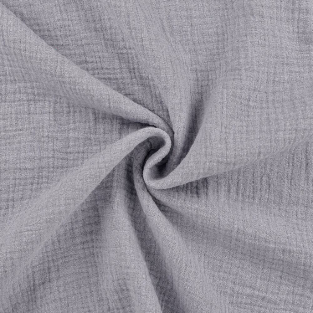 Katoenen Mousseline melange lila-grijs