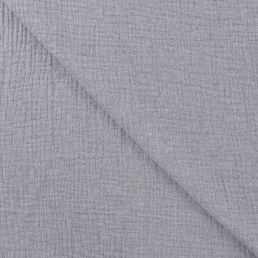 Katoenen Mousseline melange lila-grijs