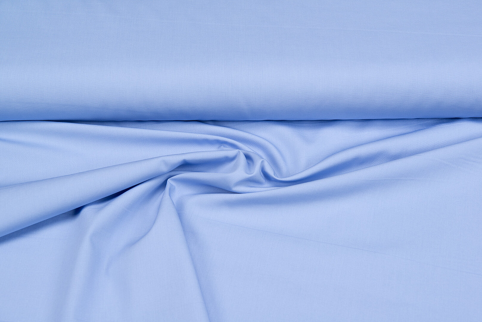 Katoen Poplin uni blauw-metaalblauw