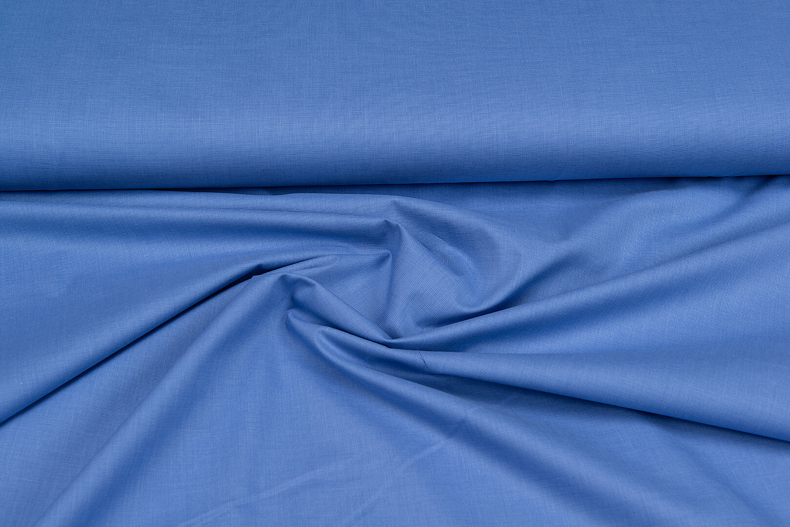 Katoen Poplin uni  melange jeansblauw