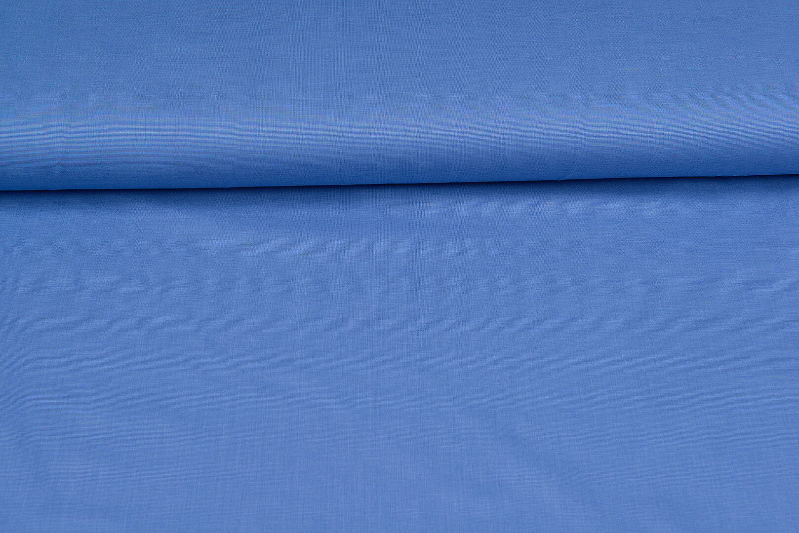 Katoen Poplin uni  melange jeansblauw
