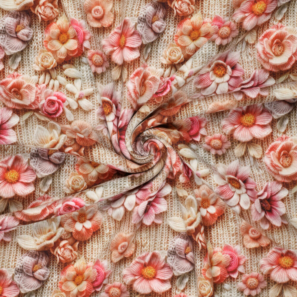 Alpenfleece bedrukt rope with flowers 4