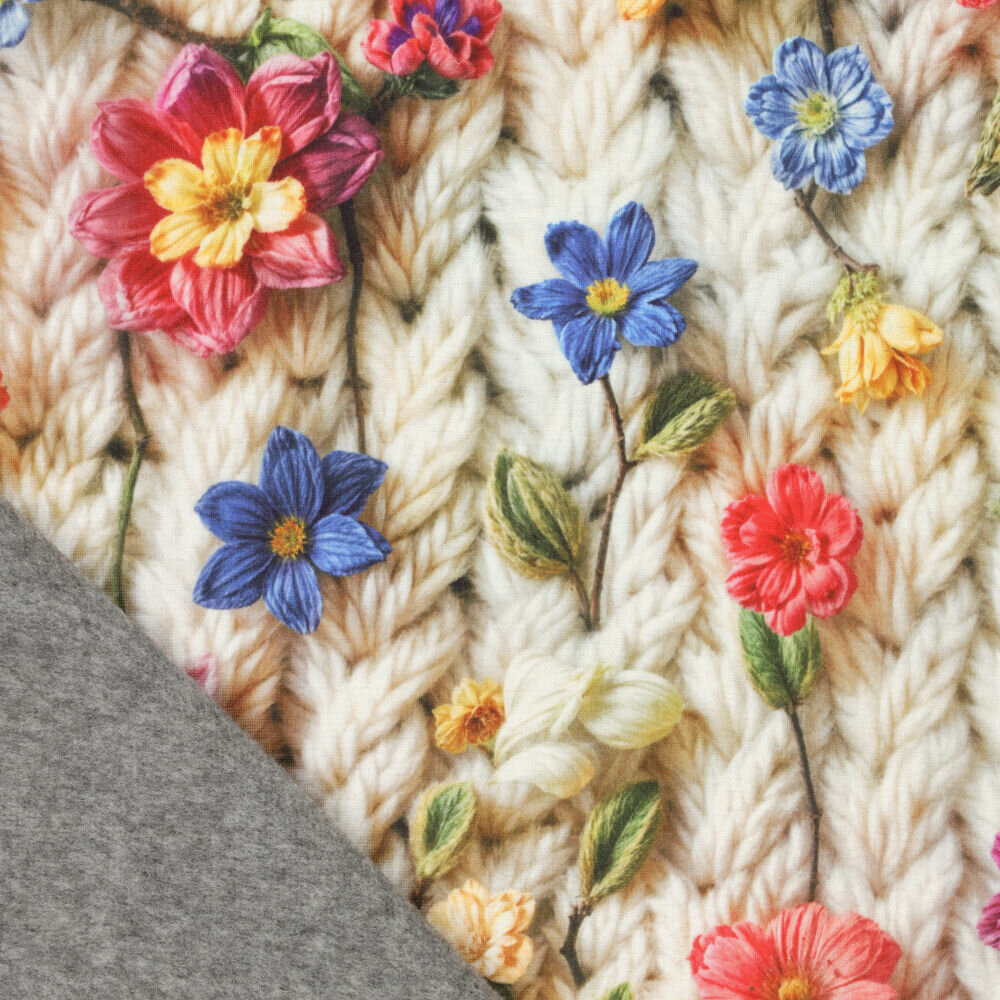 Alpenfleece bedrukt rope with flowers 5