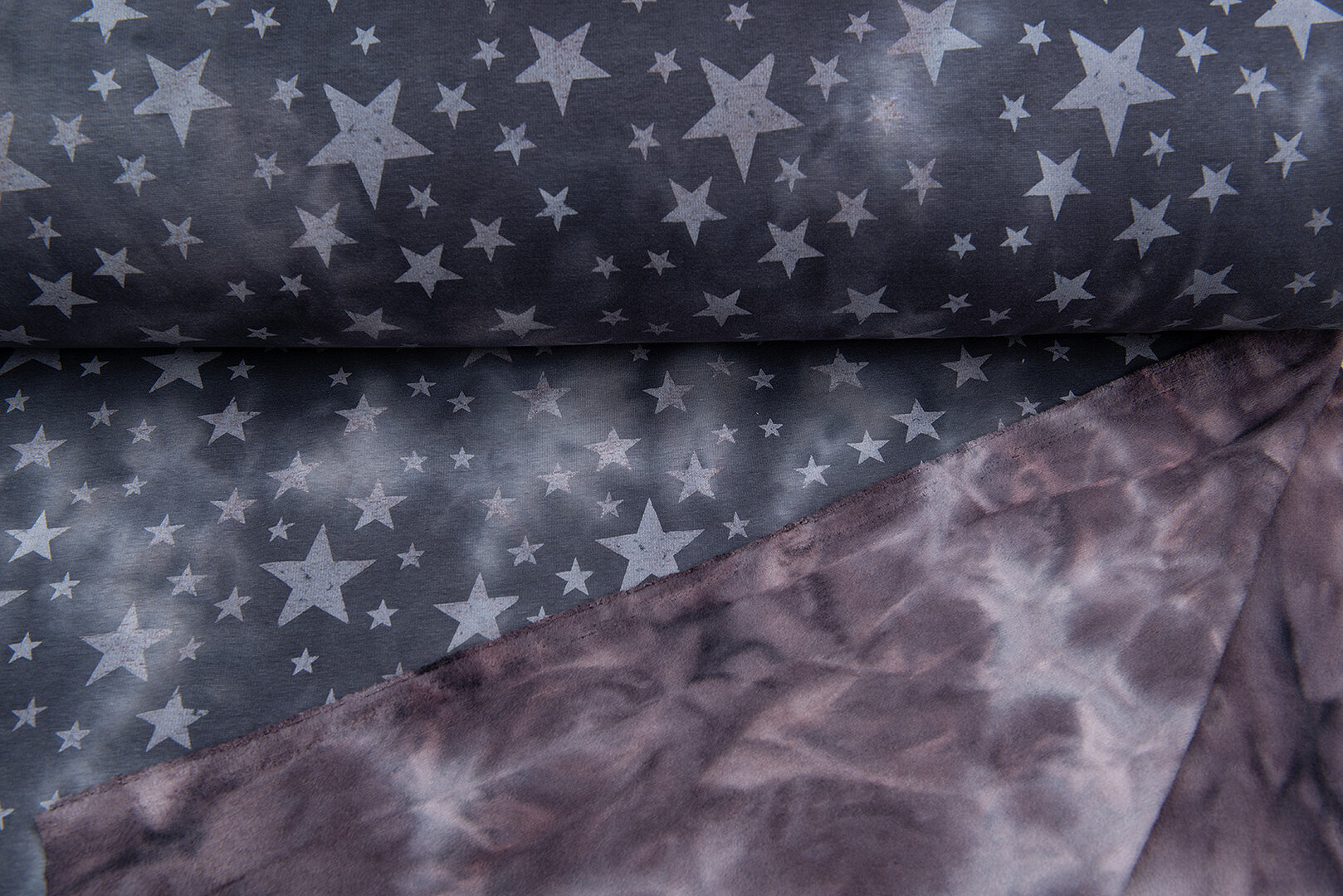 Alpenfleece Tie Dye STARS donkergrijs